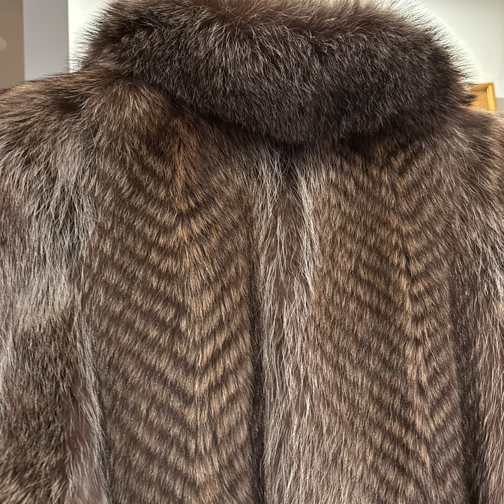 Plush Genuine 100% Authentic Big Raccoon Vintage Fur Full Length - Picture 6 of 7